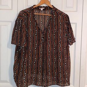 Cato Semi Sheer Polka Dot Top Size 22/24W